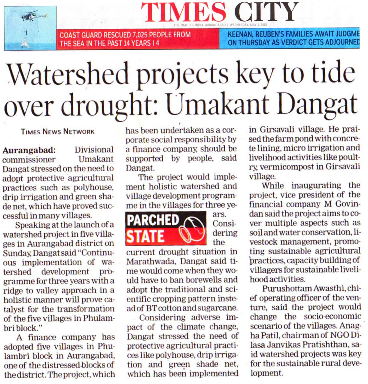 Watershed Project key to tide 